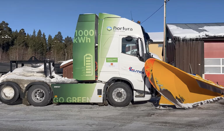 Charged EVs | Volvo electric truck conversion proves its mettle as a snowplow in the mountains of Norway